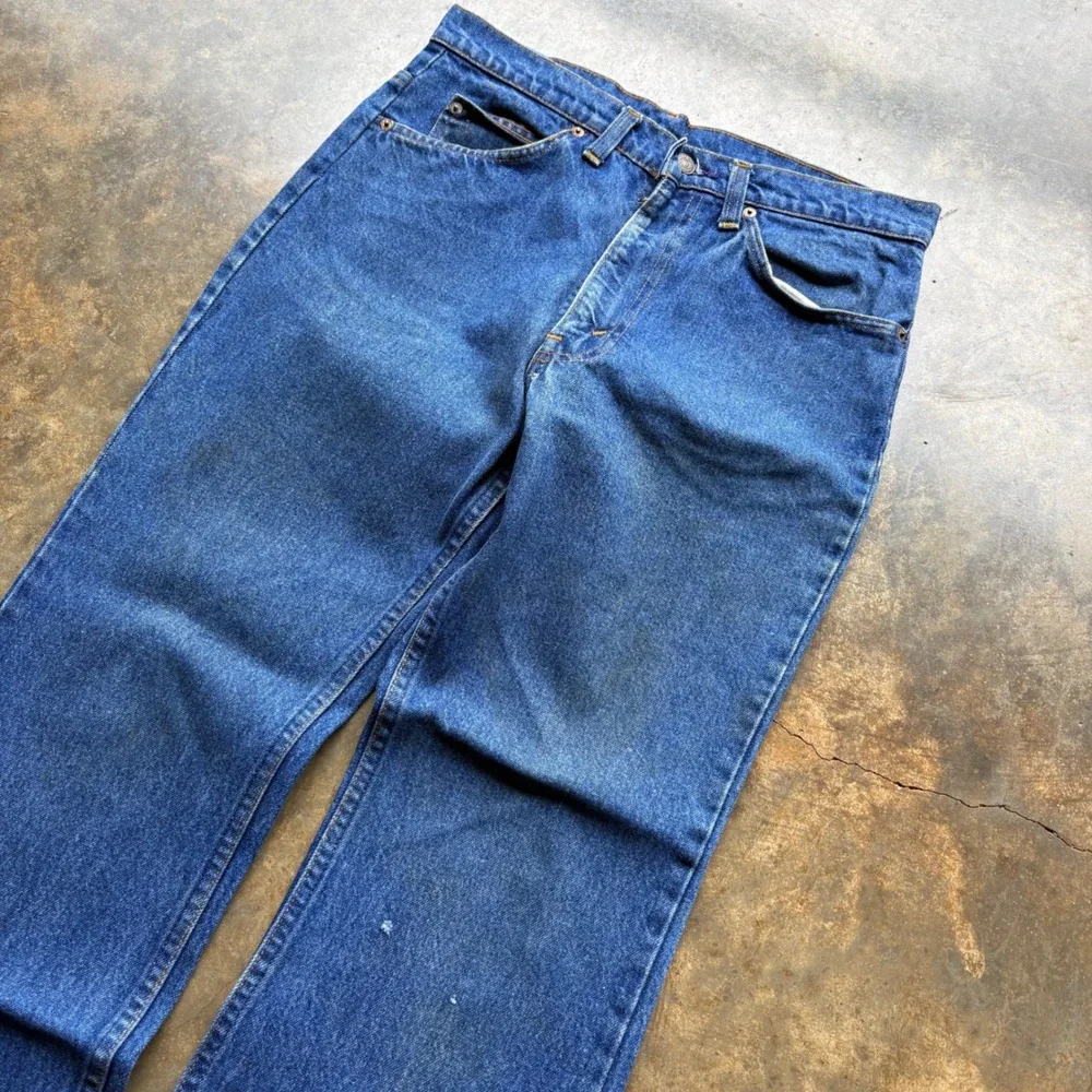 Vintage Levis 517 Orange Tab Mens 33x29 Blue Denim Bootcut Flare Jeans 70s 80s - Picture 4 of 8